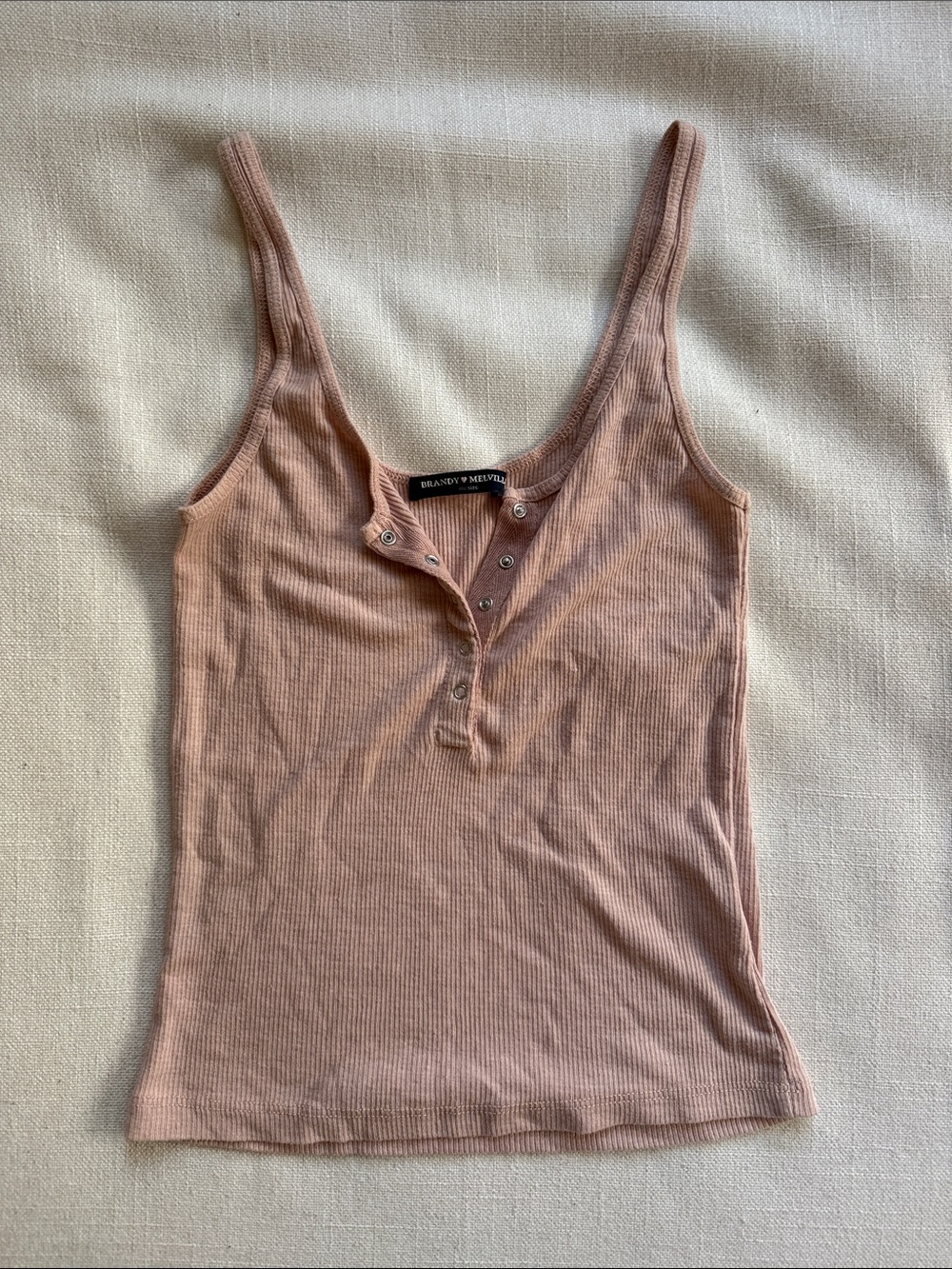Brandy Melville Dusty Rose Ribbed Snap-Front Tank